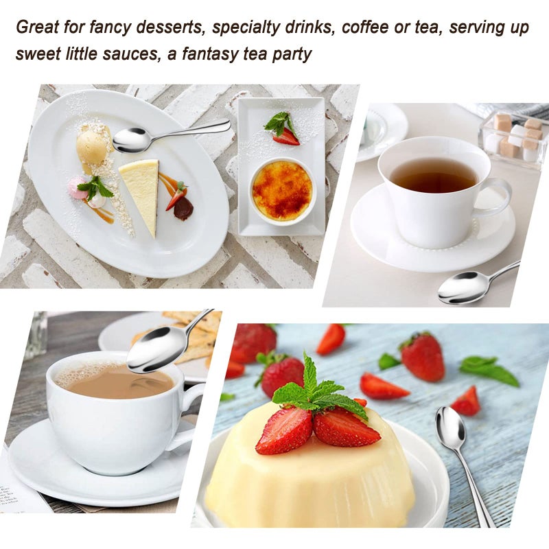 SONGZIMING Demitasse Espresso Spoons, Mini Coffee Spoon, 18/10 Stainless Steel Small Spoons for Dessert, Tea,Set of 8 - Image 3